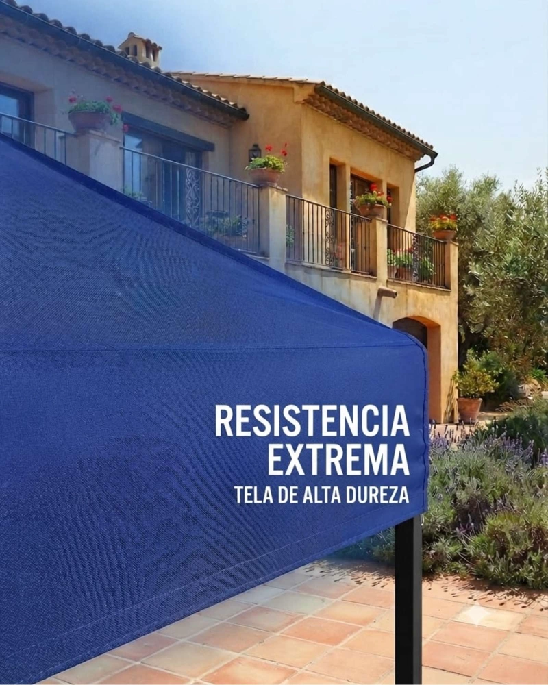 LONA TECHO PARA TOLDO PLEGABLE 3X3 METROS AZUL IMPERMEABLE - 2