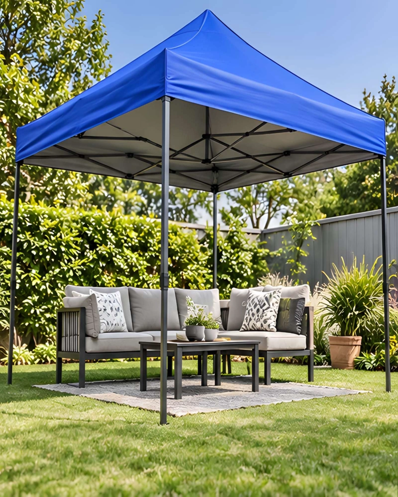 CARPA PARA EXTERIOR 3X3 METROS AZUL CON FILTRO UV Y TECHO IMPERMEABLE - 3