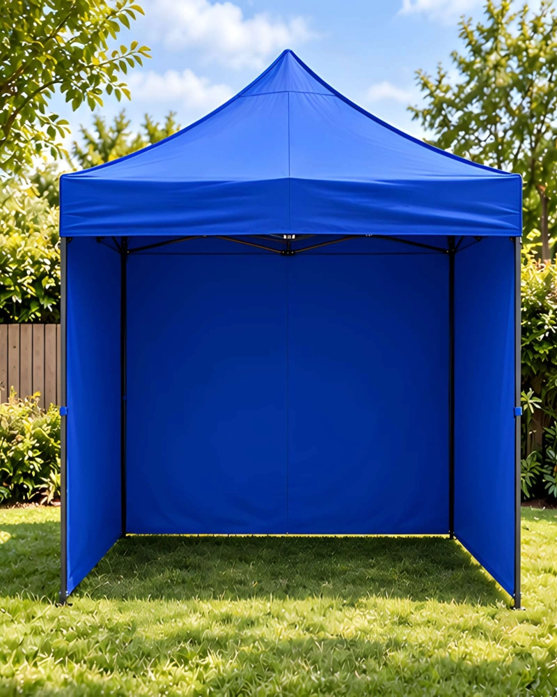 TOLDO AZUL DE 3X3M CON LONA IMPERMEABLE Y ESTRUCTURA METALICA - 1