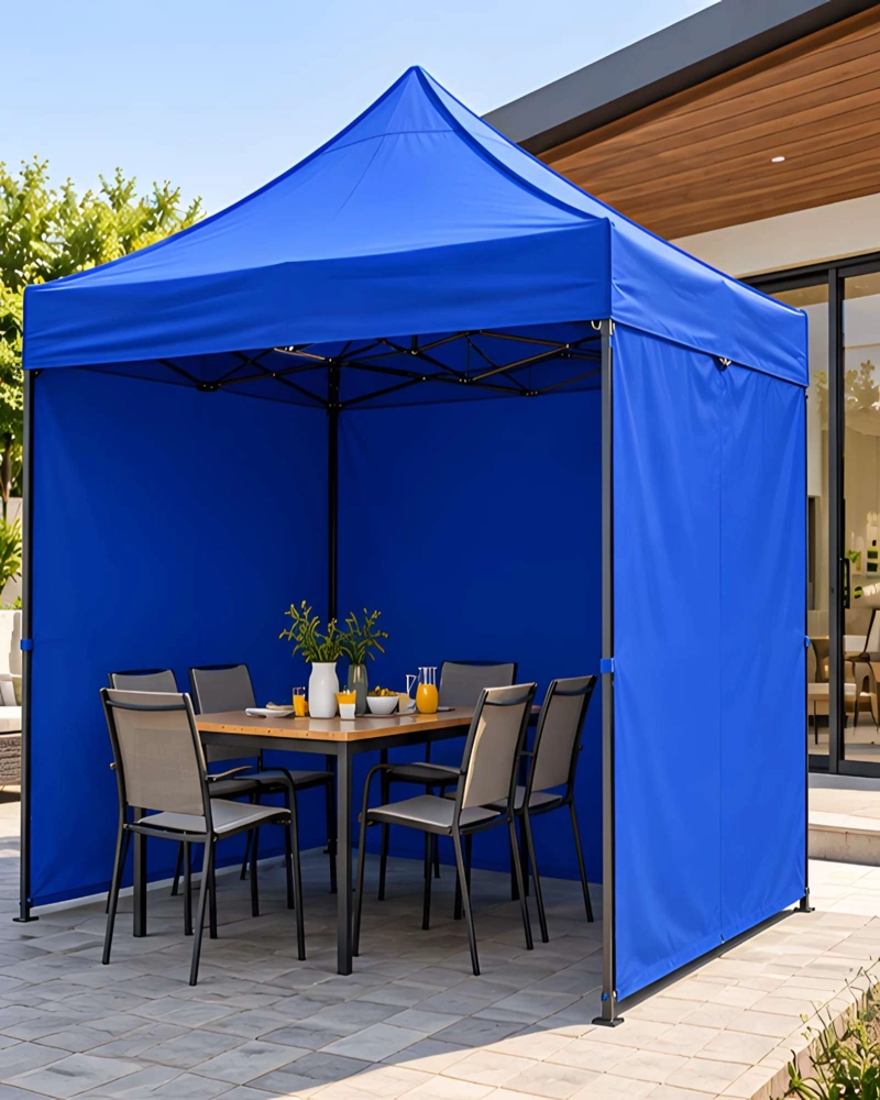 TOLDO AZUL DE 3X3M CON LONA IMPERMEABLE Y ESTRUCTURA METALICA - 3