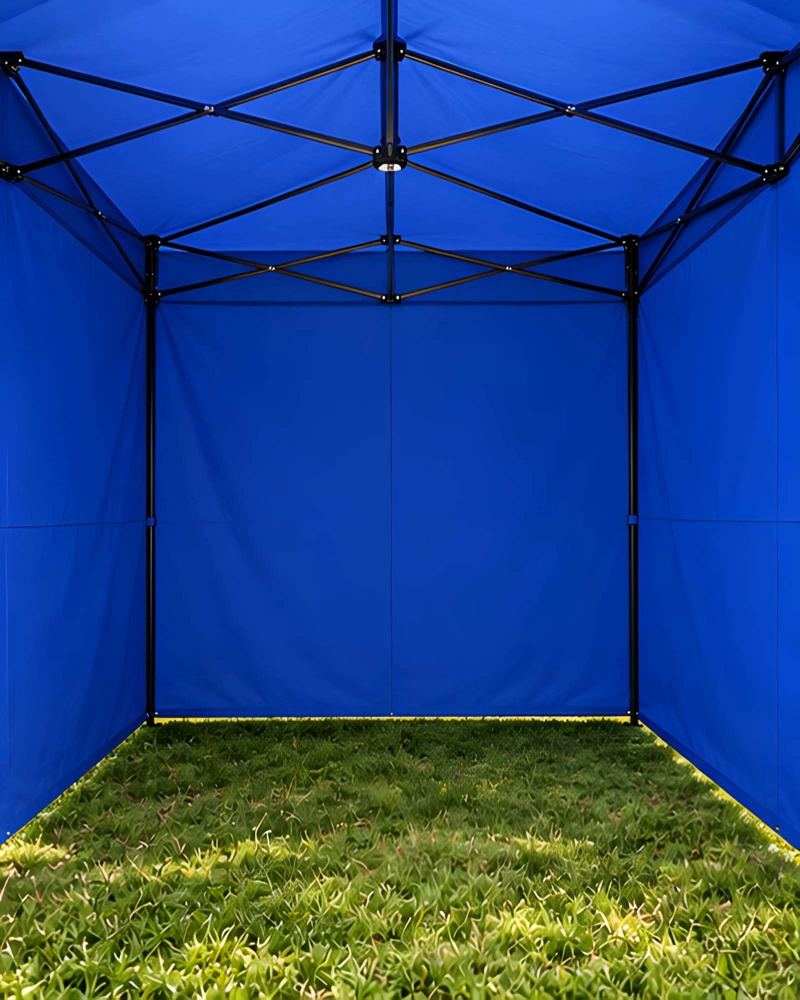 TOLDO AZUL DE 3X3M CON LONA IMPERMEABLE Y ESTRUCTURA METALICA - 4