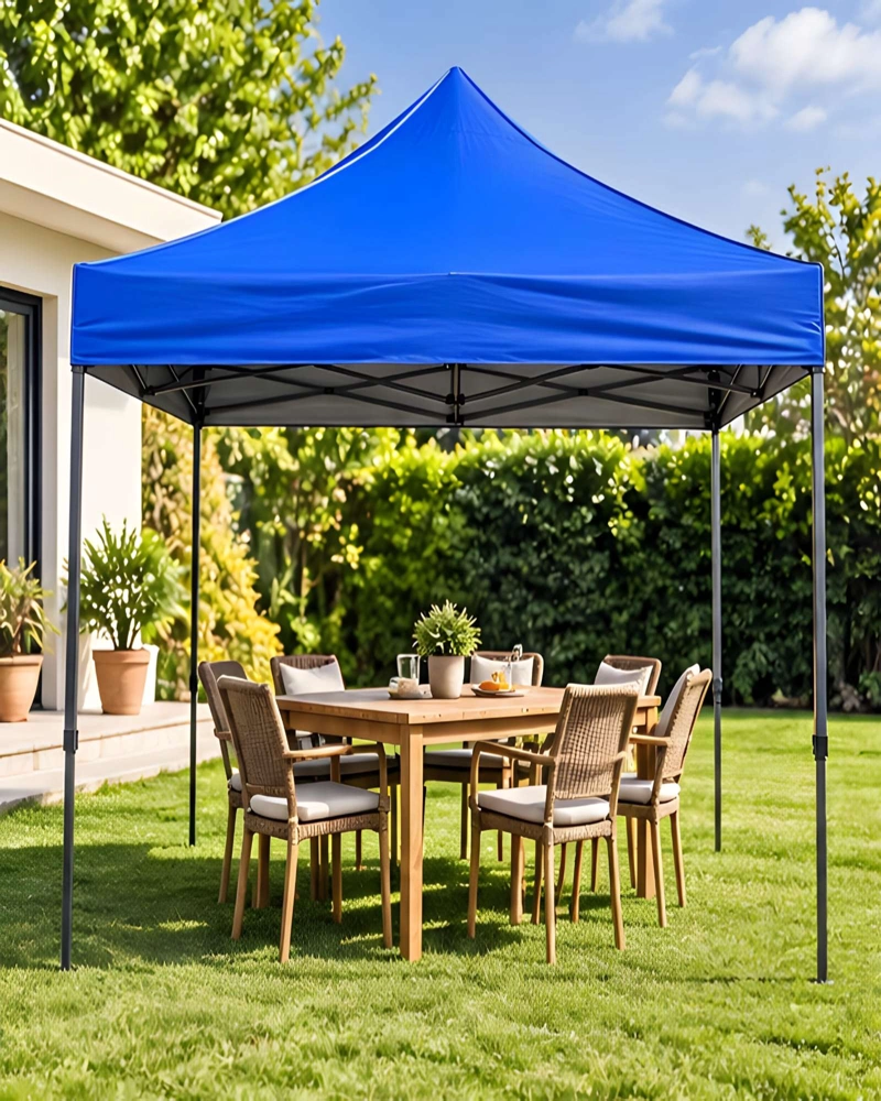 CARPA PARA EXTERIOR 3X3 METROS AZUL IMPERMEABLE CON ANCLAJE SEGURO - 1
