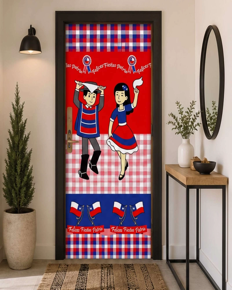 FUNDA ELASTICA DE POLIE STER PARA PUERTA FIESTAS PATRIAS 105 CM X 210 CM - 2