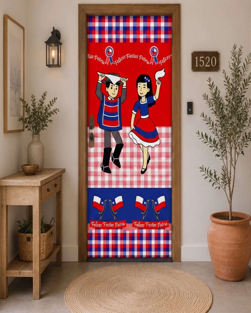 FUNDA ELASTICA DE POLIE STER PARA PUERTA FIESTAS PATRIAS 105 CM X 210 CM - 3