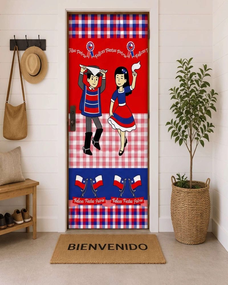 FUNDA ELASTICA DE POLIE STER PARA PUERTA FIESTAS PATRIAS 105 CM X 210 CM - 4
