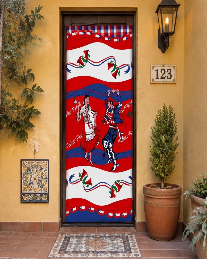 FUNDA ELASTICA DE POLIE STER PARA PUERTA FIESTAS PATRIAS 105 CM X 210 CM - 2