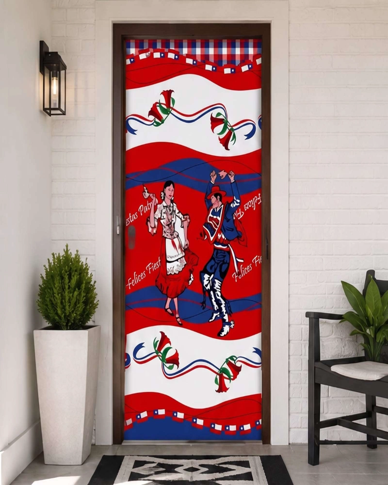 FUNDA ELASTICA DE POLIE STER PARA PUERTA FIESTAS PATRIAS 105 CM X 210 CM - 3