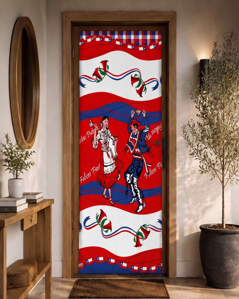 FUNDA ELASTICA DE POLIE STER PARA PUERTA FIESTAS PATRIAS 105 CM X 210 CM - 4