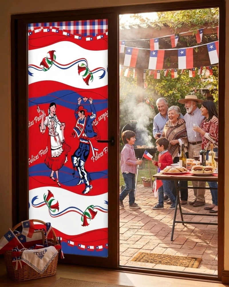 FUNDA ELASTICA DE POLIE STER PARA PUERTA FIESTAS PATRIAS 105 CM X 210 CM - 5