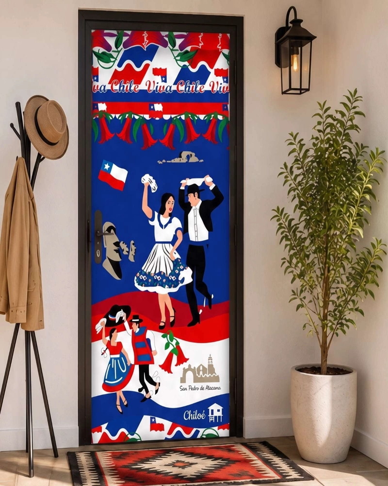 FUNDA ELASTICA DE POLIE STER PARA PUERTA FIESTAS PATRIAS 105 CM X 210 CM - 2