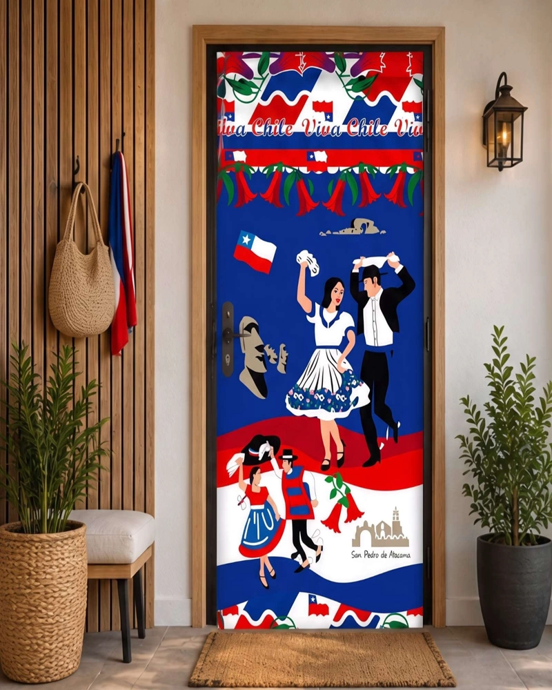 FUNDA ELASTICA DE POLIE STER PARA PUERTA FIESTAS PATRIAS 105 CM X 210 CM - 3