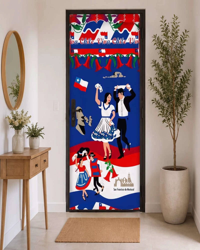 FUNDA ELASTICA DE POLIE STER PARA PUERTA FIESTAS PATRIAS 105 CM X 210 CM - 4