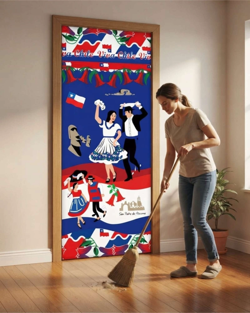 FUNDA ELASTICA DE POLIE STER PARA PUERTA FIESTAS PATRIAS 105 CM X 210 CM - 5