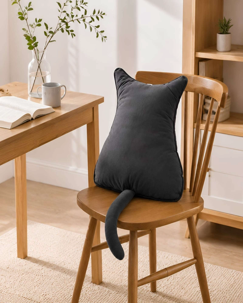 PACK DE 2 COJINES DECORATIVOS FELINOS EN TELA ATERCIOPELADA Y RELLENO ESPONJOSO - 3