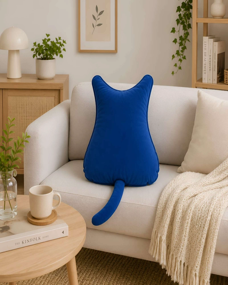 PACK DE 2 COJINES DECORATIVOS FELINOS EN TELA ATERCIOPELADA Y RELLENO ESPONJOSO - 2