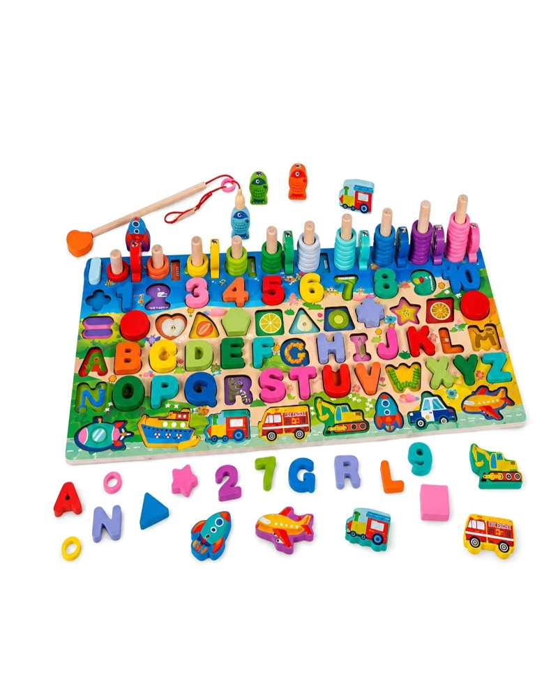 TABLERO DE ACTIVIDADES INFANTIL DE MADERA 7 EN 1 JUGUETE DIDACTICO - 6