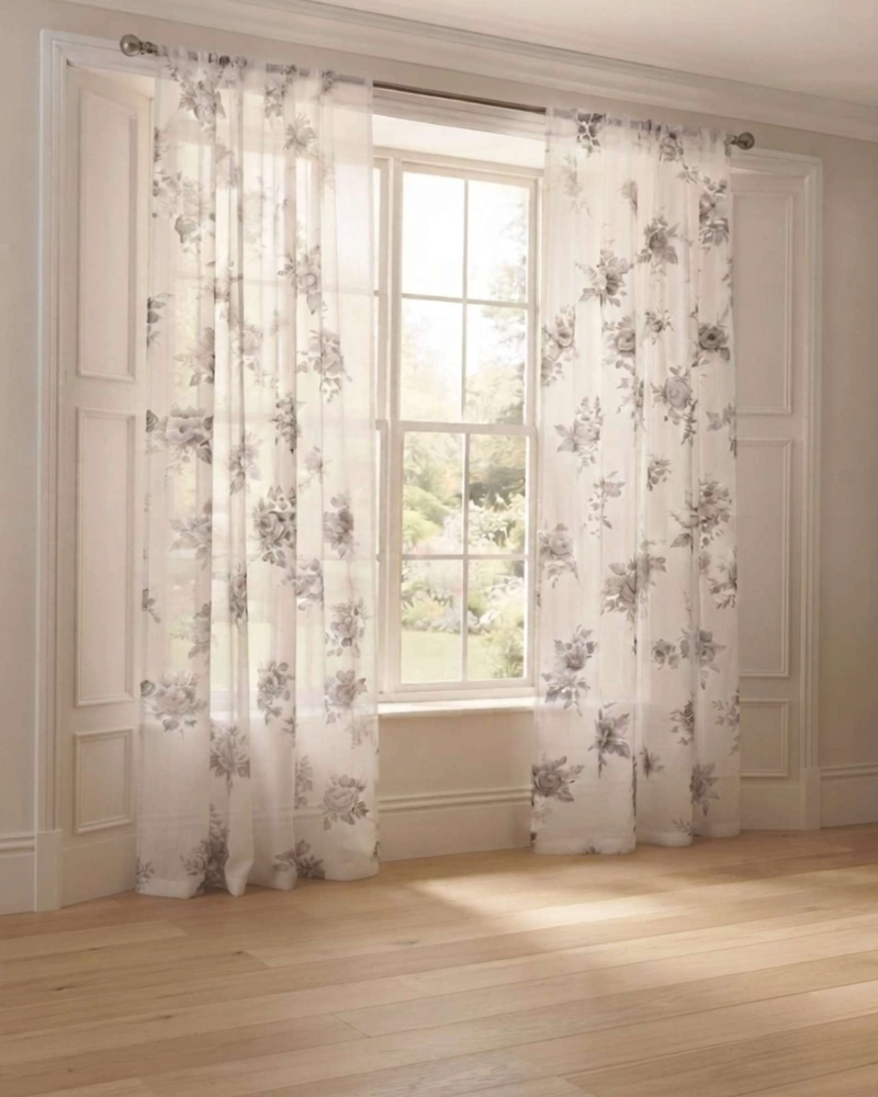 JUEGO DE CORTINAS VISILLO EN GASA TRANSLUCIDA BOTANICA 140 CM X 230 CM - 3