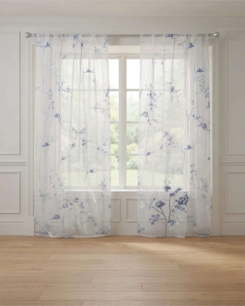 JUEGO DE CORTINAS VISILLO EN GASA TRANSLUCIDA BOTANICA 140 CM X 230 CM - 3