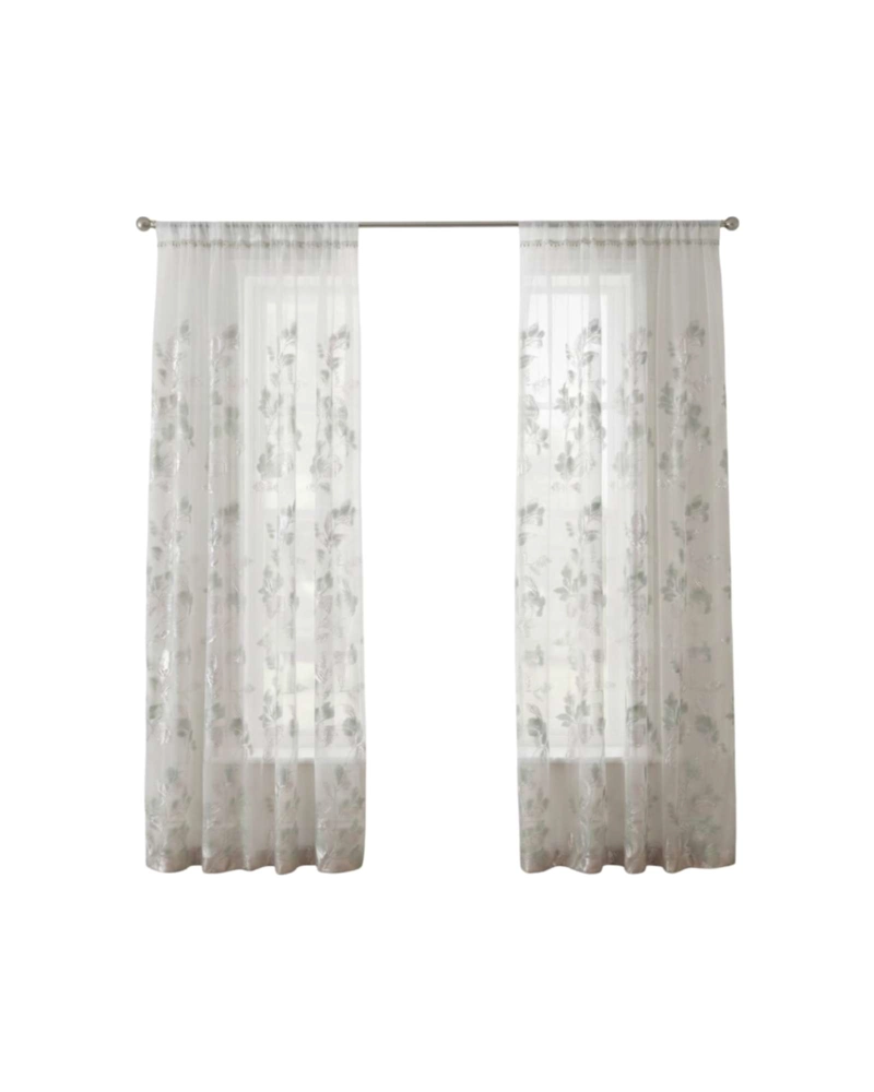 JUEGO DE CORTINAS VISILLO EN GASA TRANSLUCIDA BOTANICA 140 CM X 230 CM - 3