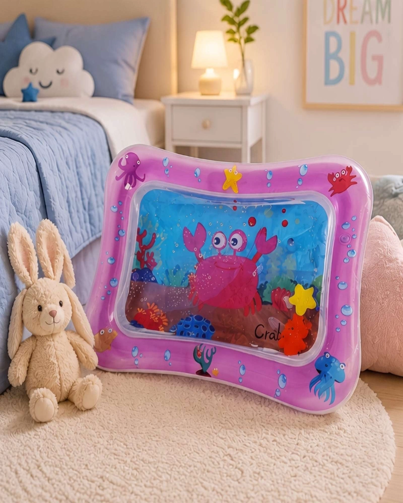 ALFOMBRA SENSORIAL ACUATICA INFLABLE LIBRES DE BPA 56X45 CM PARA BEBE - 3