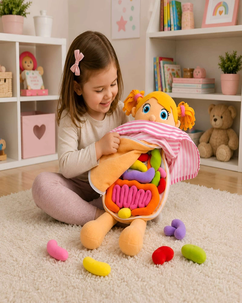 JUGUETE DIDACTICO PELUCHE ANATOMICO INTERACTIVO CUERPO HUMANO PARA NINOS - 2