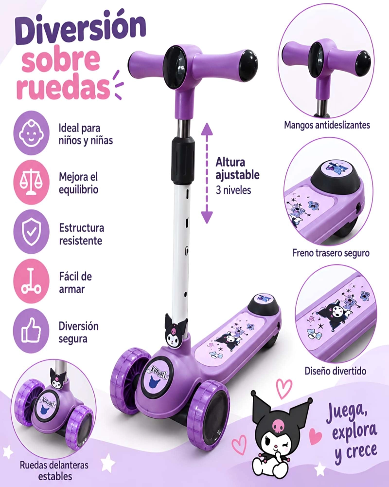 SCOOTER TRICICLO 3 RUEDAS ALUMINIO CON PLATAFORMA ANTIDESLIZANTE - 4