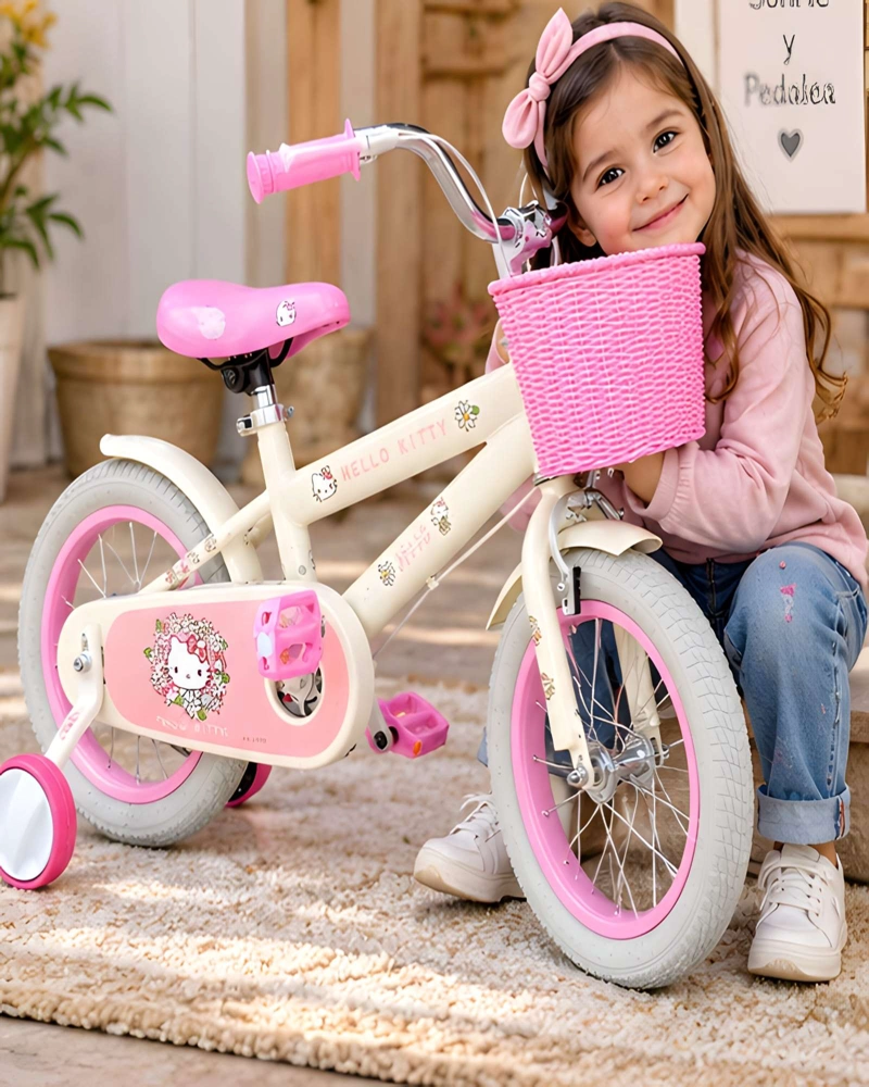 BICICLETA INFANTIL 14 PULGADAS CON RUEDAS LATERALES Y CANASTO - 2