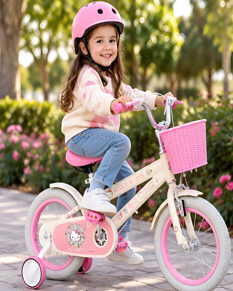 BICICLETA INFANTIL 14 PULGADAS CON RUEDAS LATERALES Y CANASTO - 4