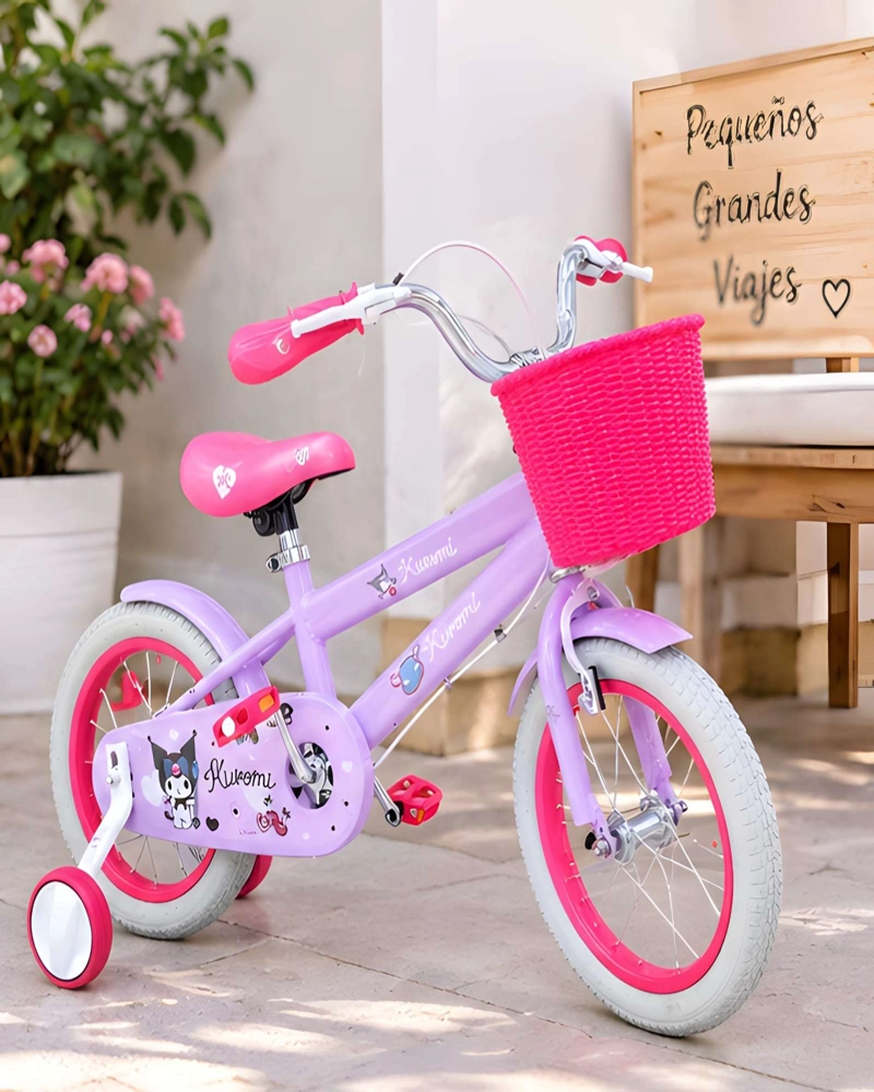 BICICLETA INFANTIL 14 PULGADAS CON RUEDAS LATERALES Y CANASTO - 4