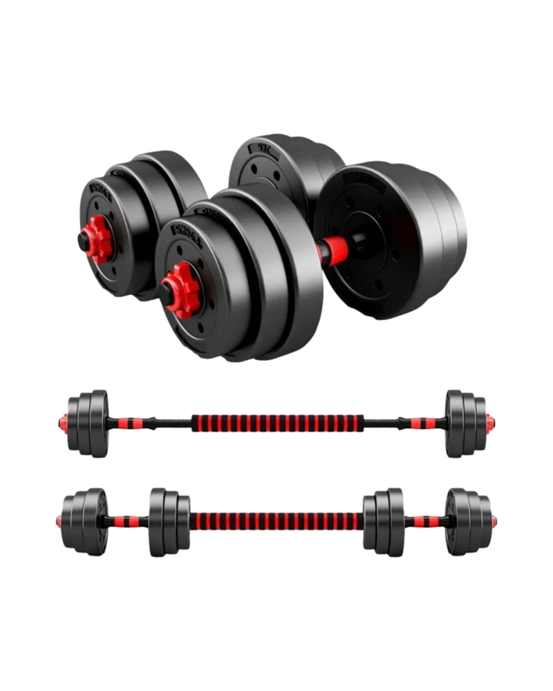 SET DEPORTIVO DE MANCUERNAS Y BARRA 15 KG AJUSTABLE - 6