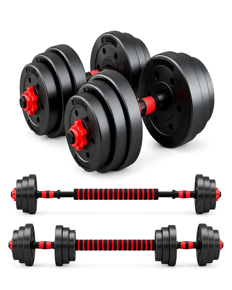 KIT DEPORTIVO DE MANCUERNAS 20 KG CON BARRAS ACOLCHADAS - 6