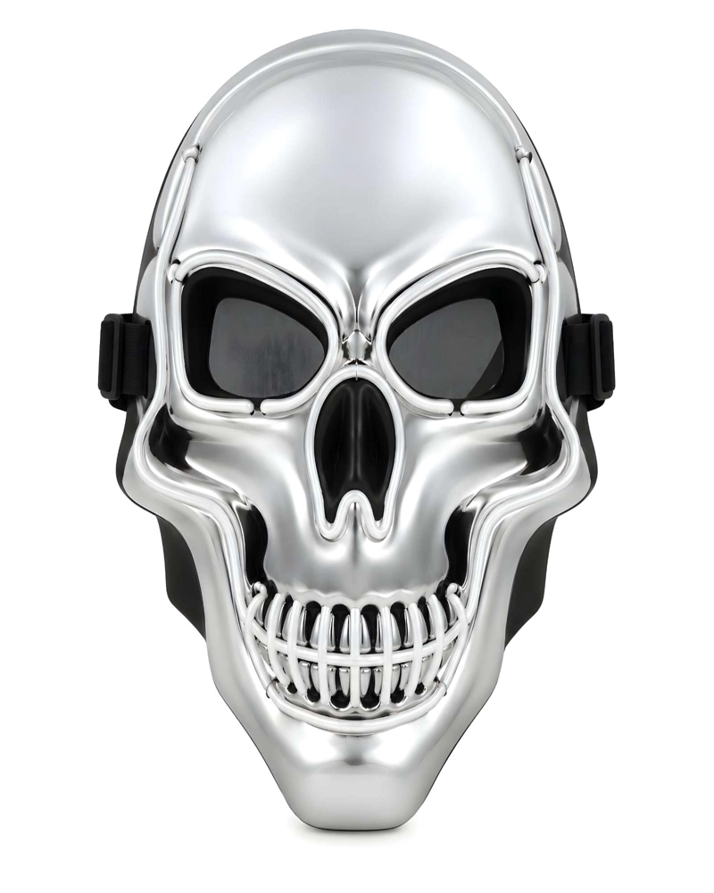 MASCARA LED DE CALAVERA PARA RAVES CONCIERTOS HALLOWEEN Y COTILLON - 6