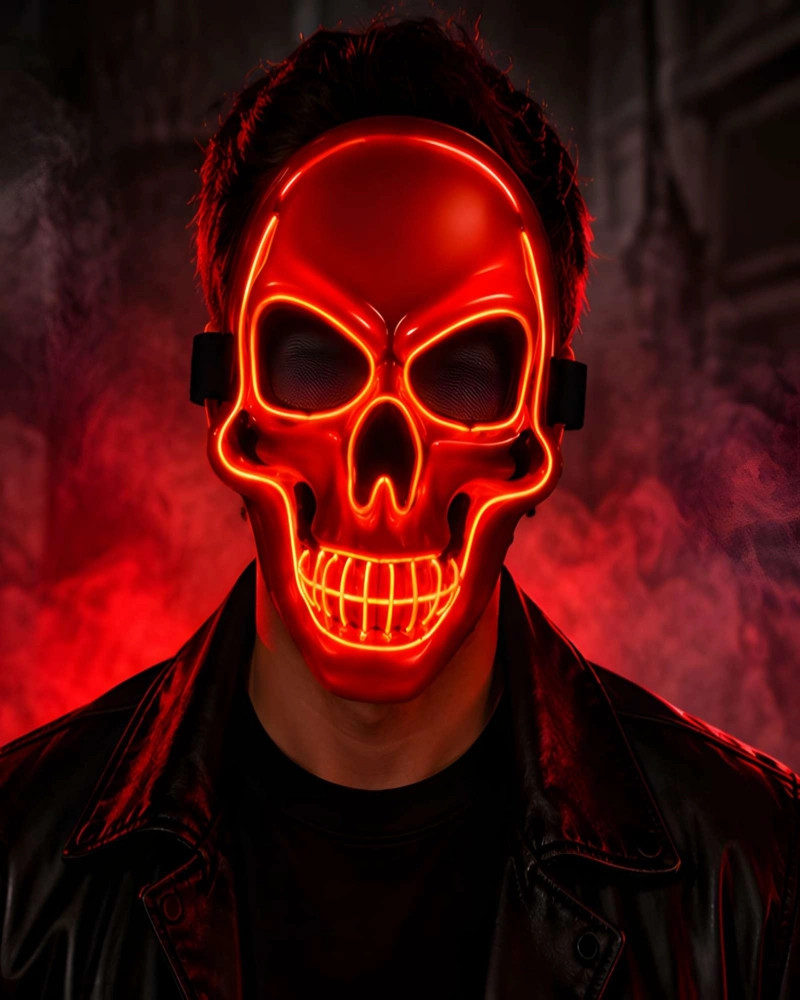 MASCARA LED DE CALAVERA PARA RAVES CONCIERTOS HALLOWEEN Y COTILLON - 2