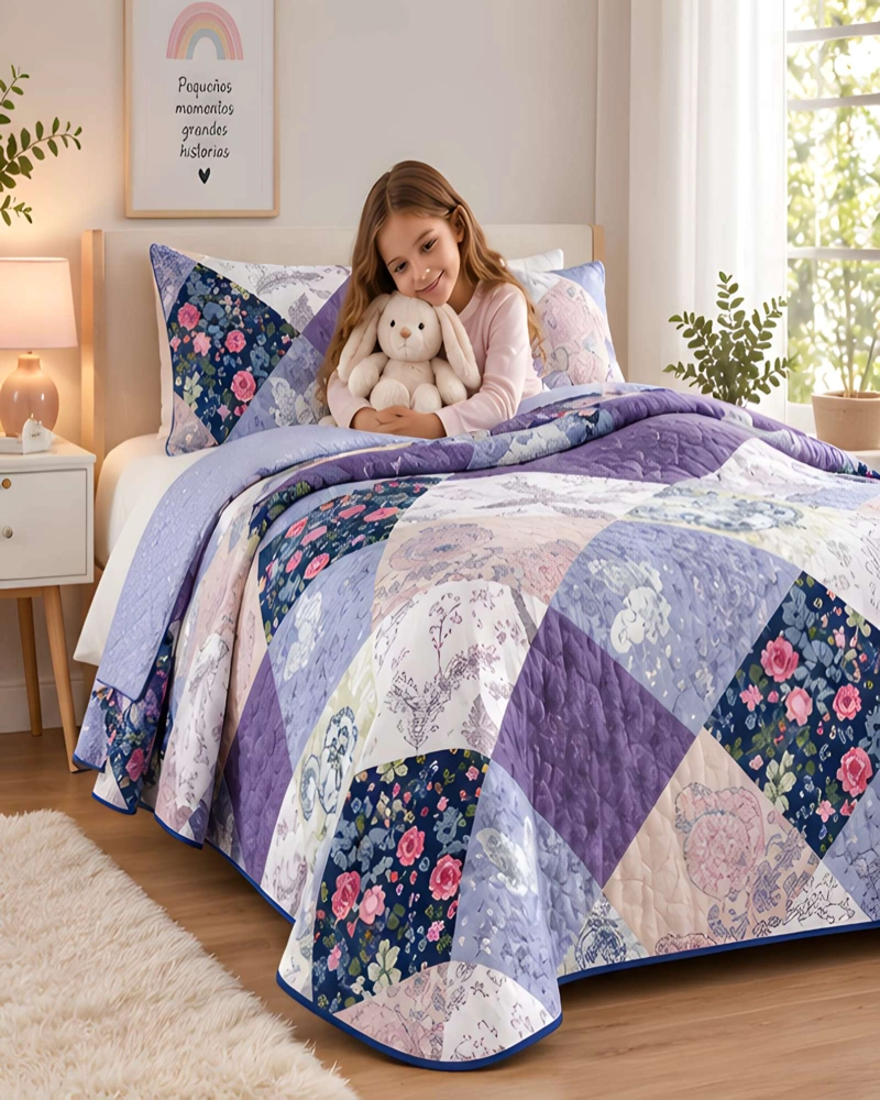 CUBRECAMA 1.5 PLAZAS CON FUNDA Y ALMOHADA INCLUIDA - 1