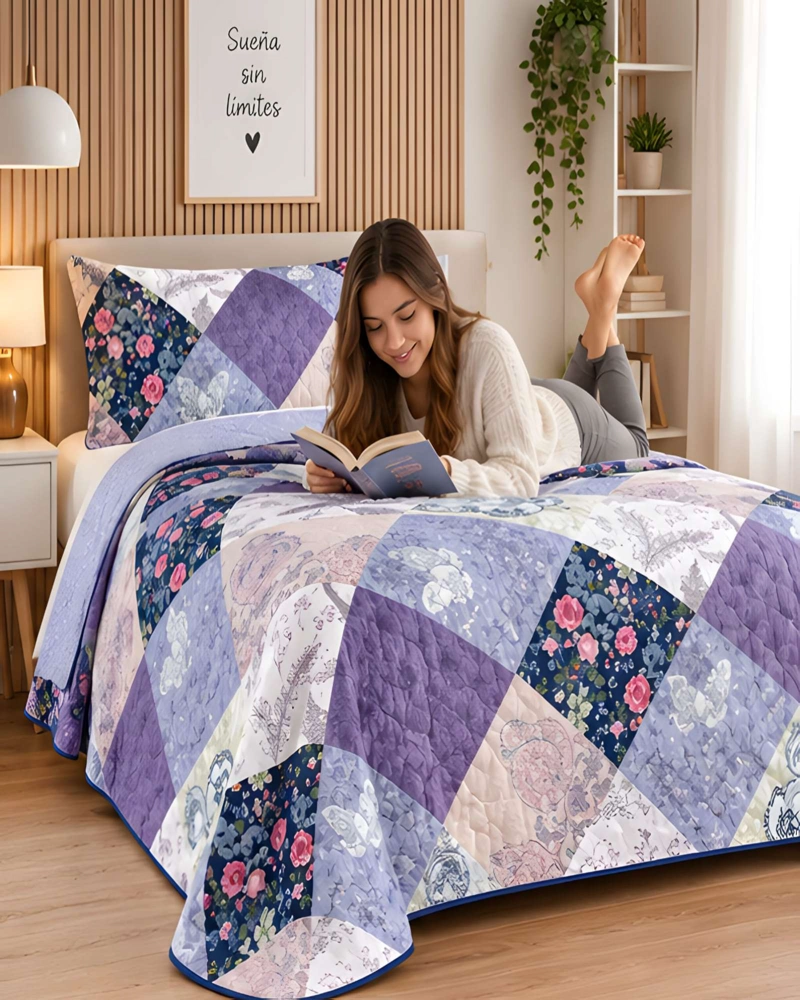 CUBRECAMA 1.5 PLAZAS CON FUNDA Y ALMOHADA INCLUIDA - 3