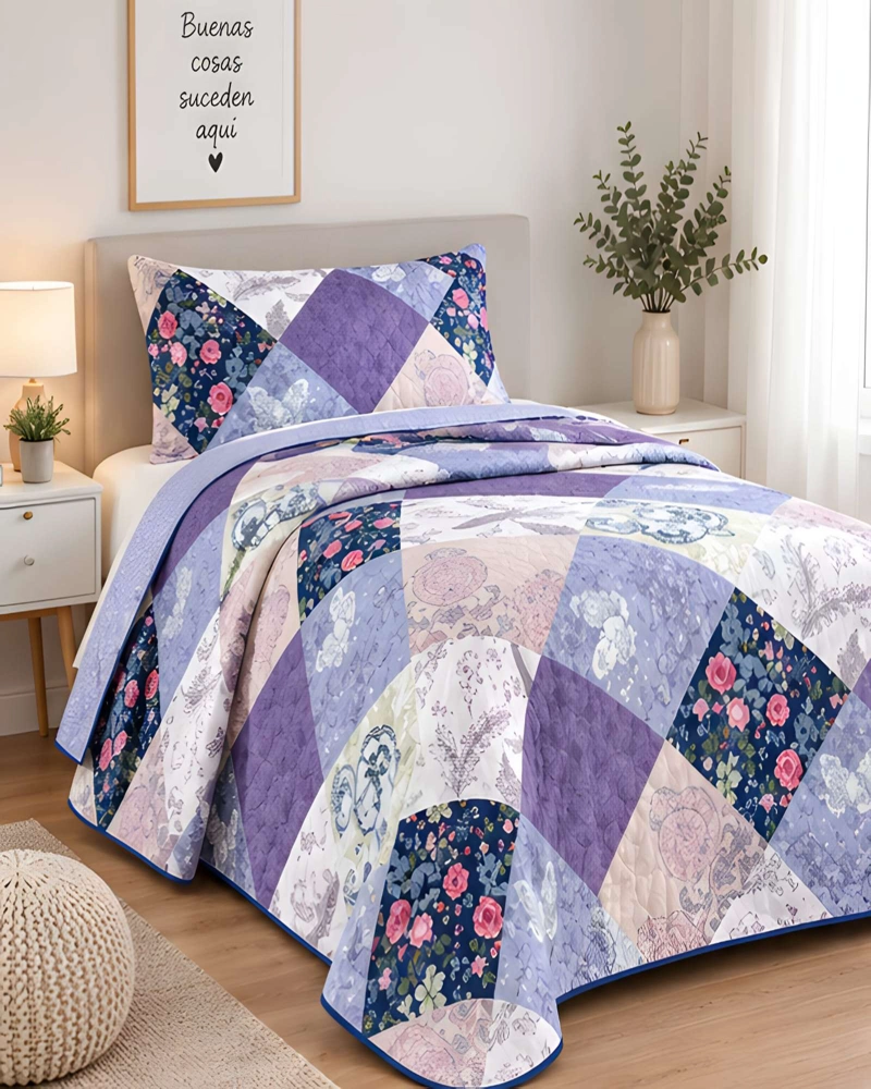 CUBRECAMA 1.5 PLAZAS CON FUNDA Y ALMOHADA INCLUIDA - 4