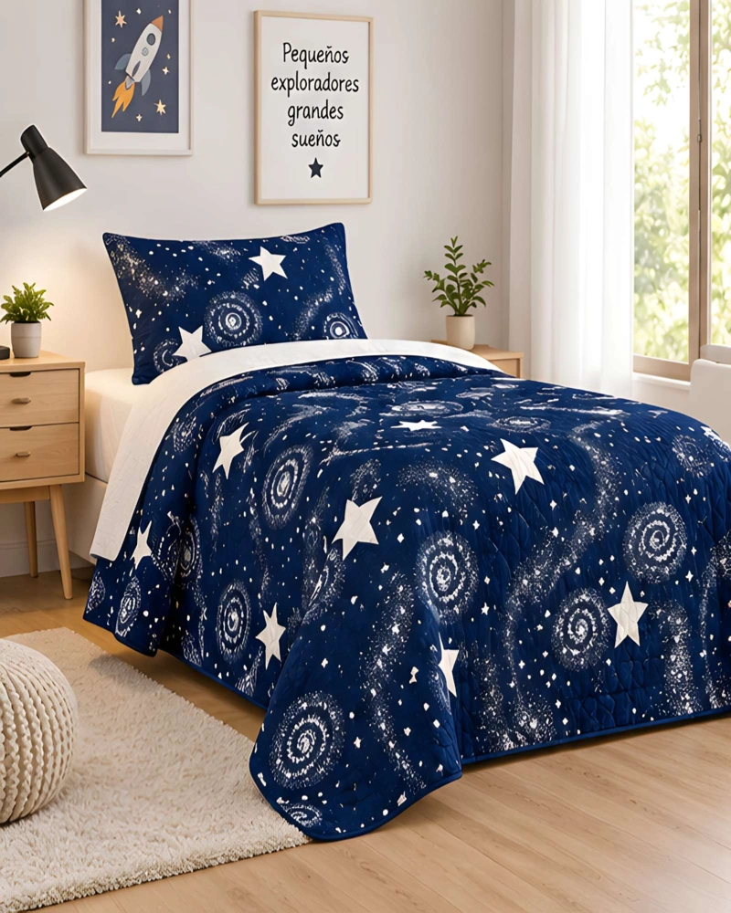 CUBRECAMA 1.5 PLAZAS Y FUNDA DE ALMOHADA - 1
