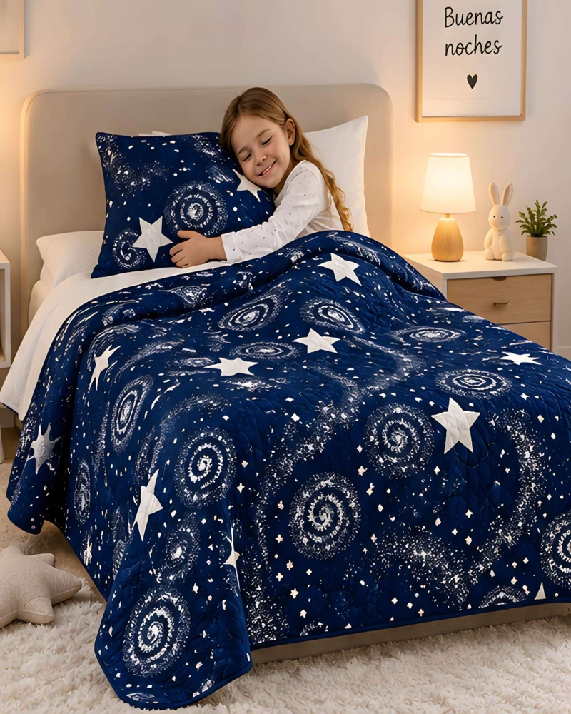 CUBRECAMA 1.5 PLAZAS Y FUNDA DE ALMOHADA - 3