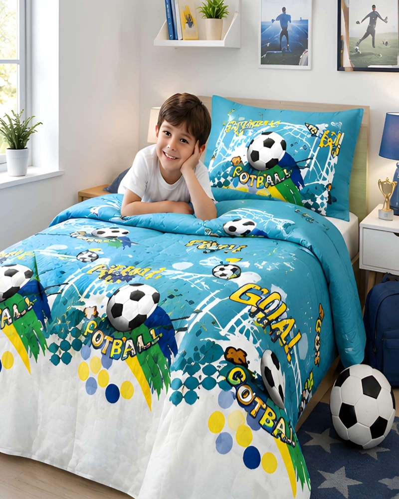 CUBRECAMA 1.5 PLAZAS CON FUNDA Y ALMOHADA INCLUIDA - 1