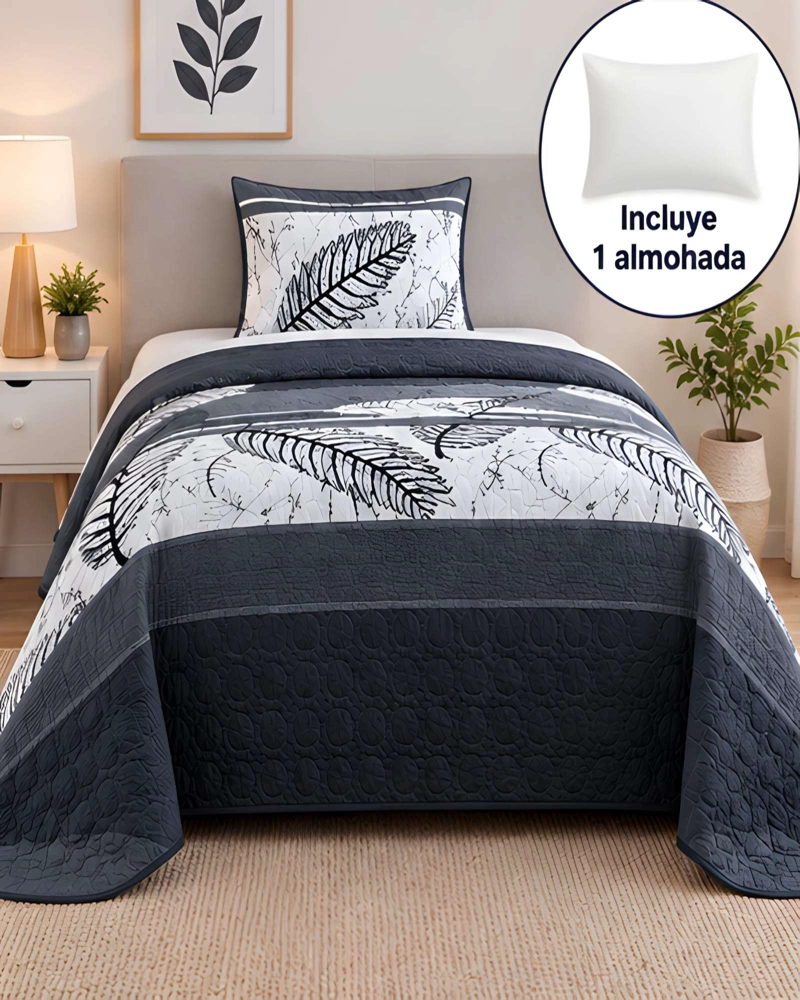 CUBRECAMA 1.5 PLAZAS CON FUNDA Y ALMOHADA INCLUIDA - 2