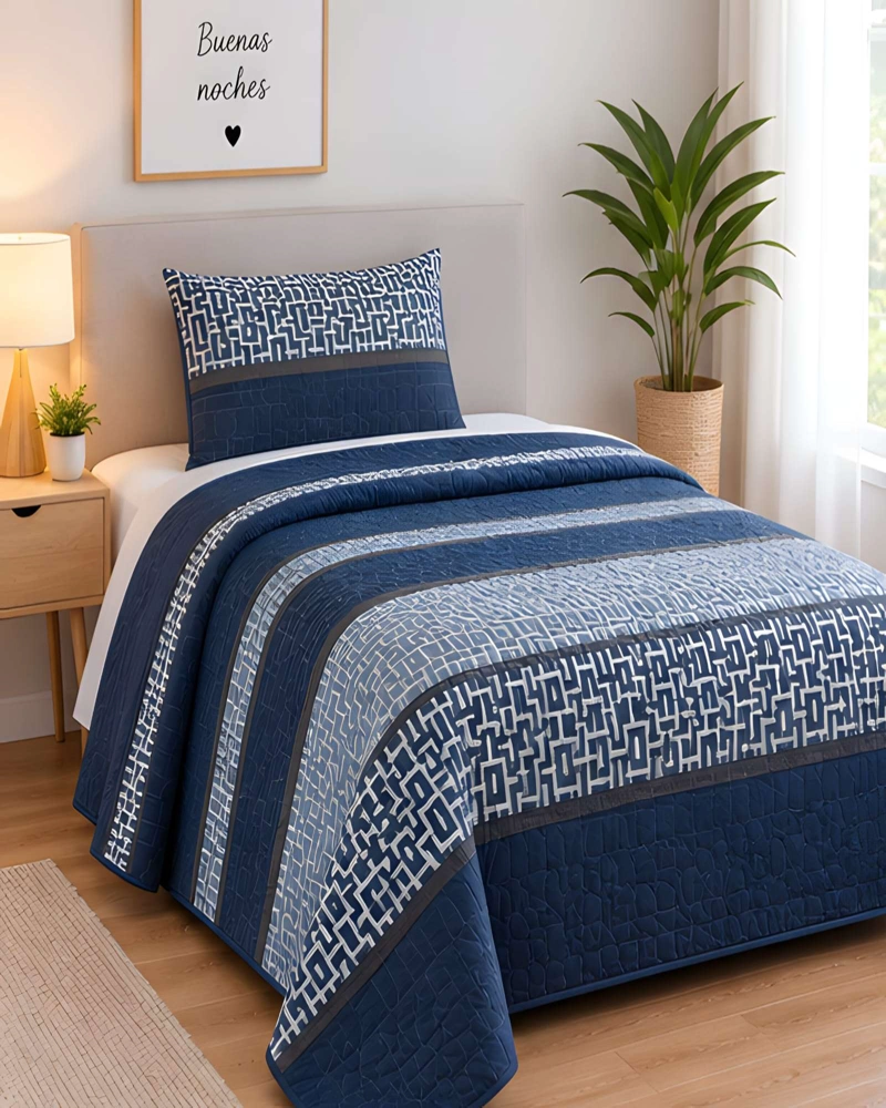 CUBRECAMA 1.5 PLAZAS CON FUNDA Y ALMOHADA INCLUIDA - 3