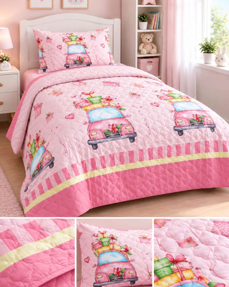 CUBRECAMA 1.5 PLAZAS Y FUNDA DE ALMOHADA - 4