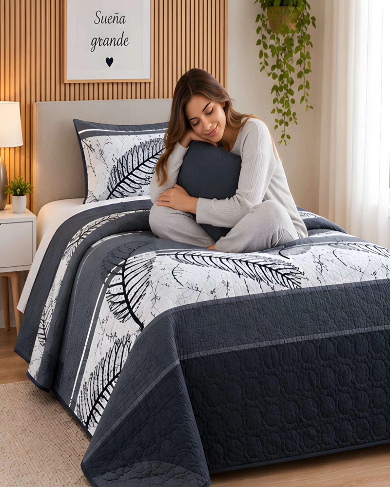 CUBRECAMA 1.5 PLAZAS Y FUNDA DE ALMOHADA - 3