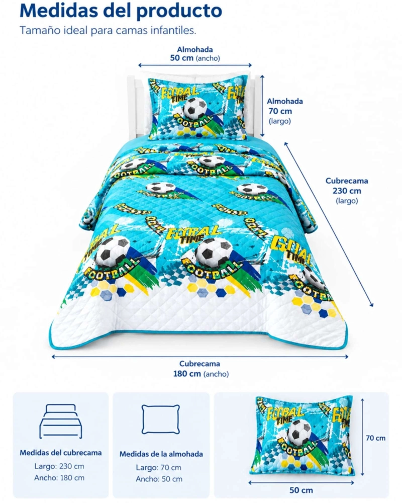 CUBRECAMA 1.5 PLAZAS Y FUNDA DE ALMOHADA - 5