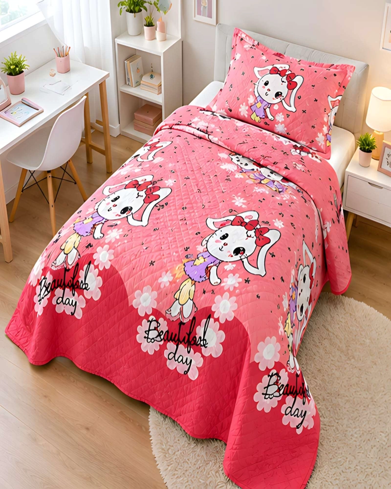 CUBRECAMA 1.5 PLAZAS CON FUNDA Y ALMOHADA INCLUIDA - 4