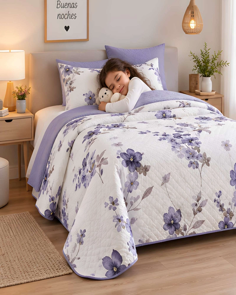 CUBRECAMA 1.5 PLAZAS CON FUNDA Y ALMOHADA INCLUIDA - 4