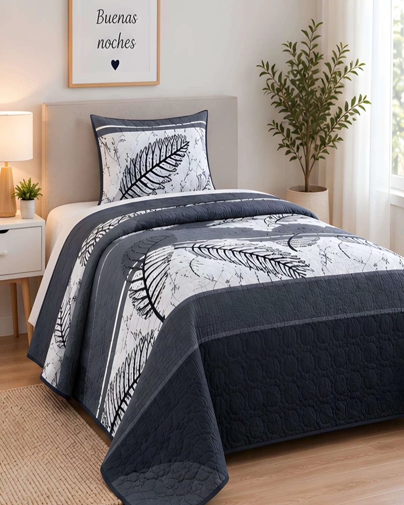 CUBRECAMA 1.5 PLAZAS CON FUNDA Y ALMOHADA INCLUIDA - 4
