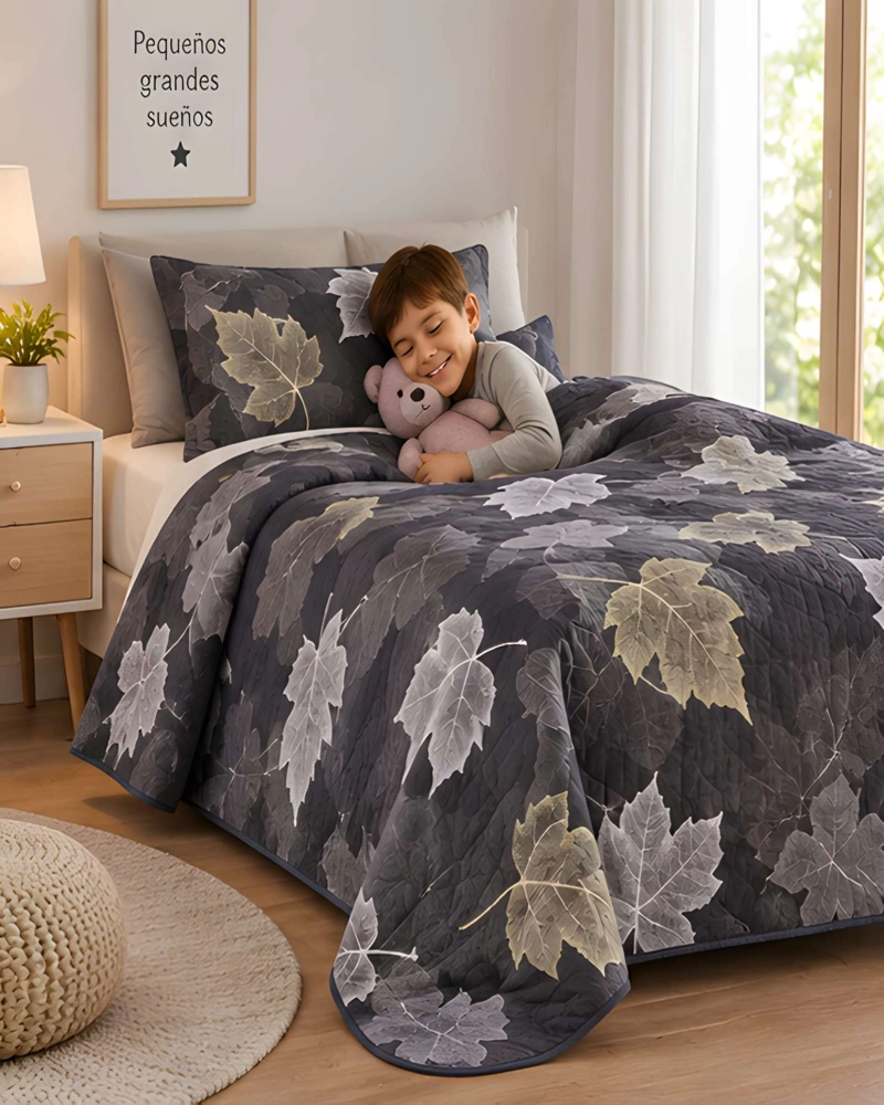 CUBRECAMA 1.5 PLAZAS CON FUNDA Y ALMOHADA INCLUIDA - 4