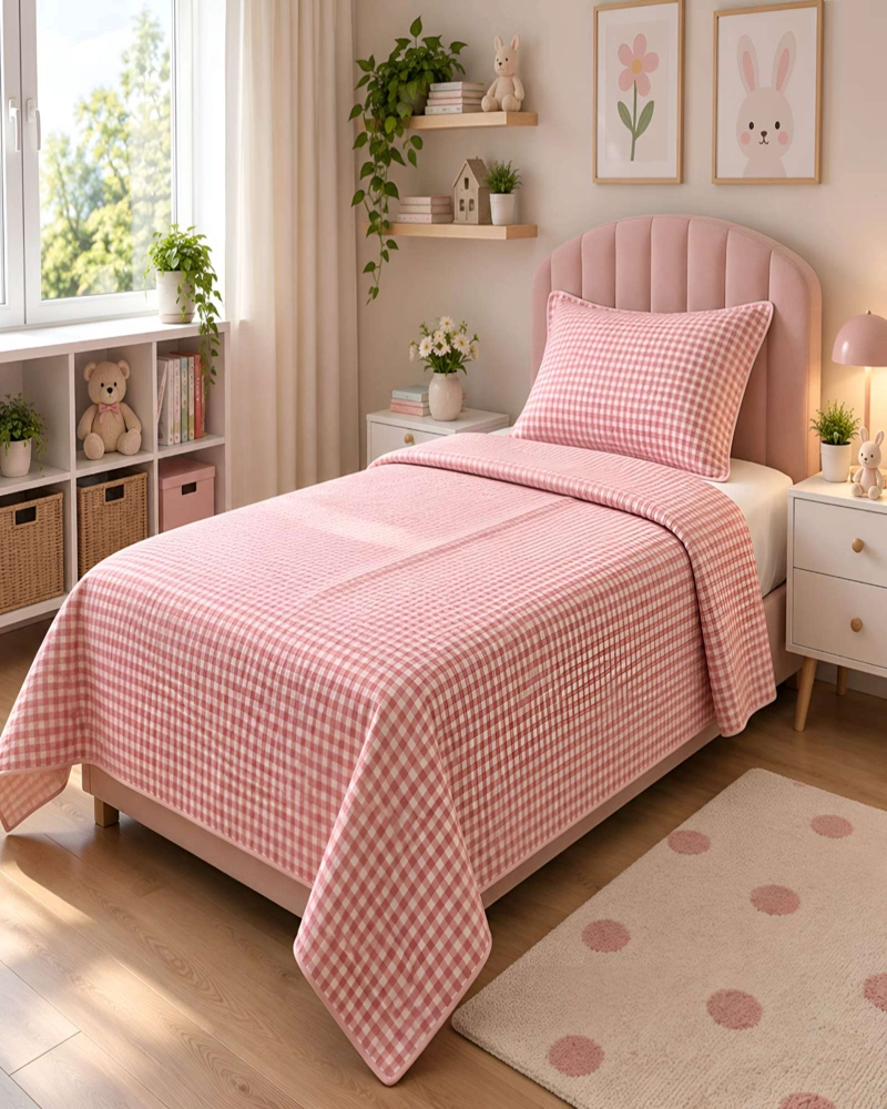 PACK QUILT 1.5 PLAZAS SUAVE LIGERO TRANSPIRABLE CON ALMOHADA Y FUNDA A JUEGO - 2