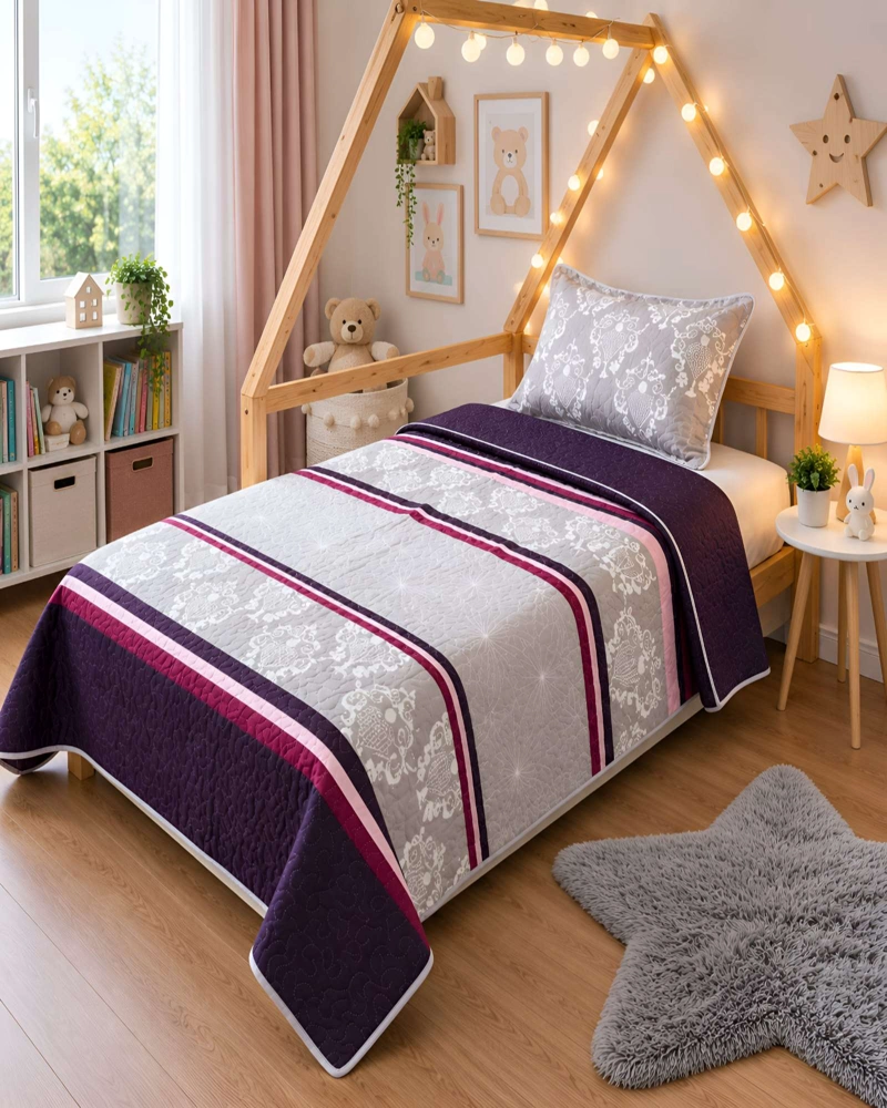 PACK QUILT 1.5 PLAZAS SUAVE LIGERO TRANSPIRABLE CON ALMOHADA Y FUNDA A JUEGO - 2